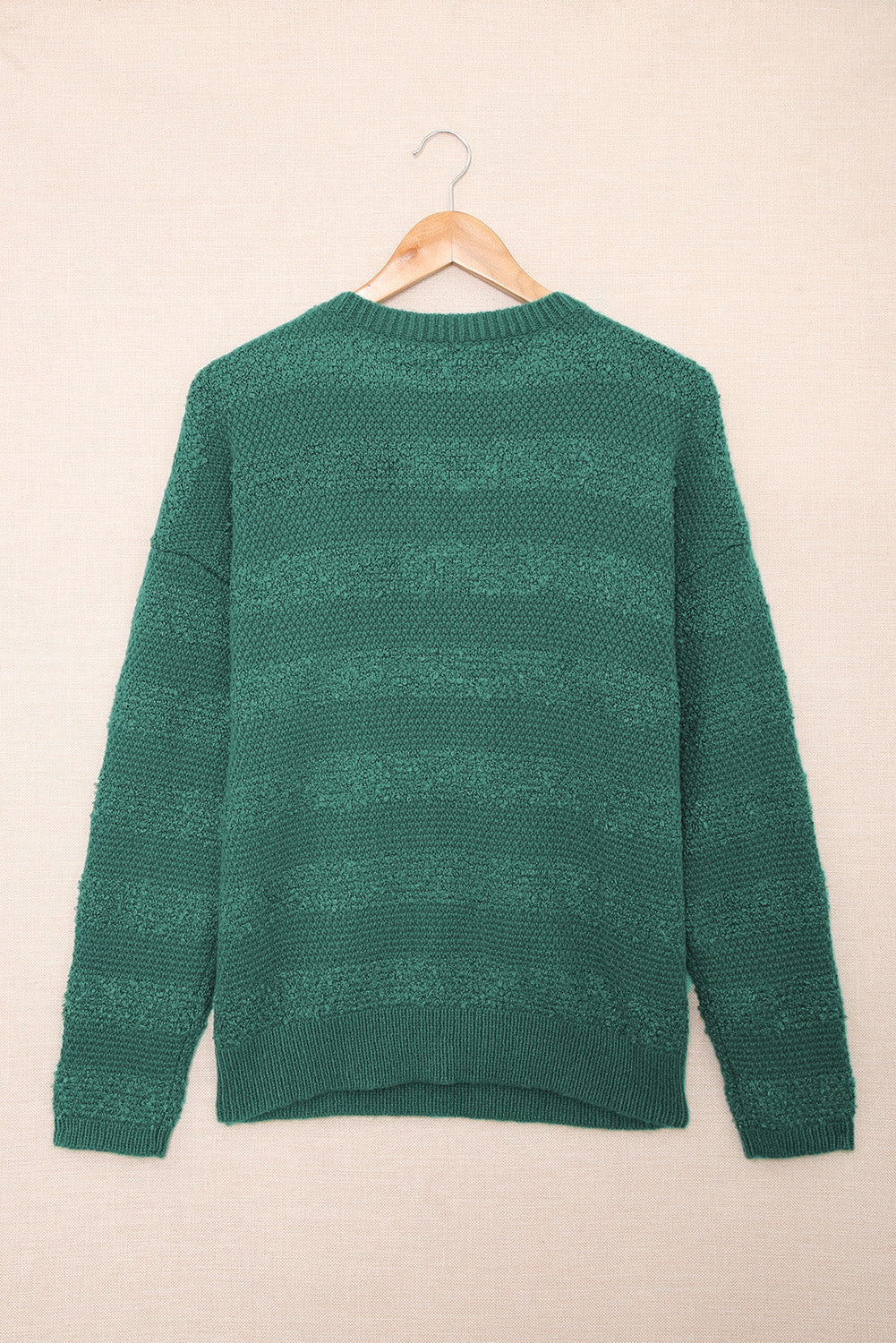 Round Neck Dropped Shoulder Crisscross Pullover Sweater