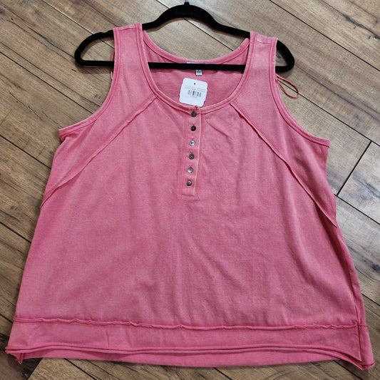 Scoop Neck Button Tank