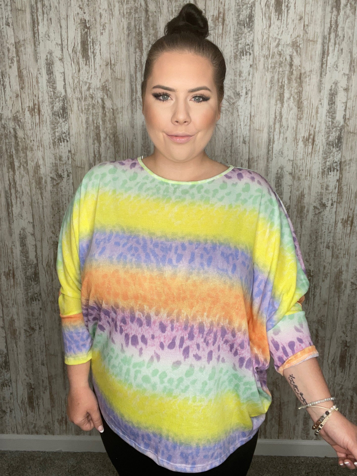 Mardi Gras Leopard Thermal Loose Fit Top