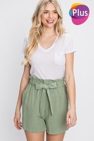 Sage Rayon Linen Shorts