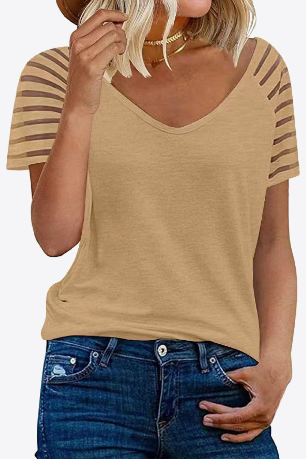 V-Neck Raglan Sleeve Tee