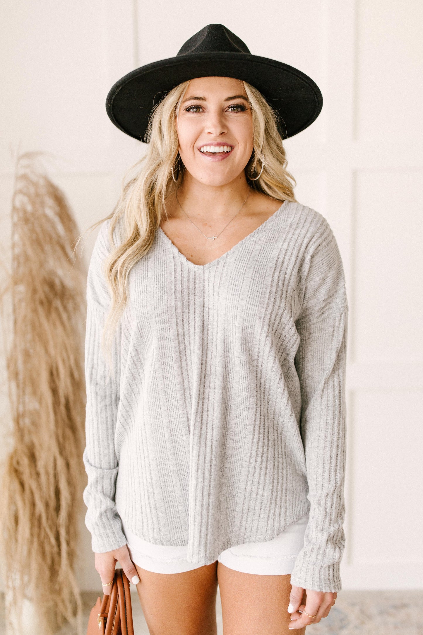 DULUTH Amira Textured Top in Gray