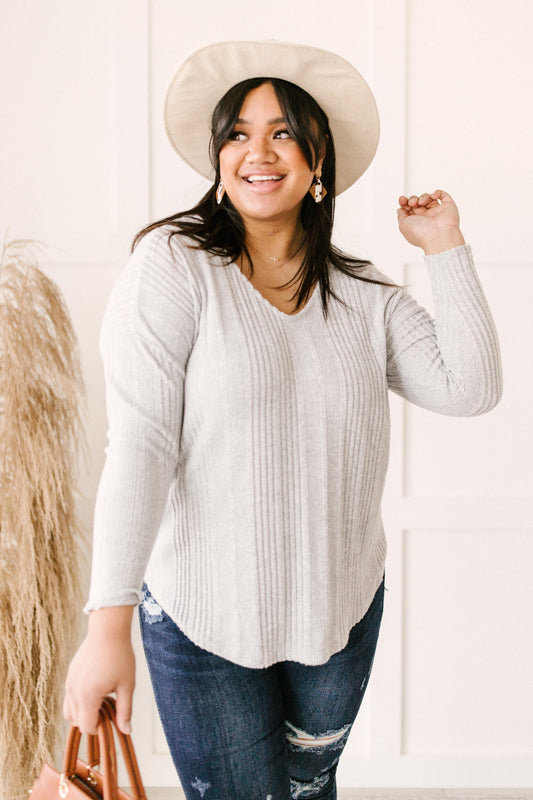 DULUTH Amira Textured Top in Gray