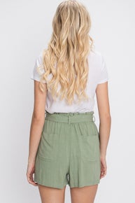 Sage Rayon Linen Shorts