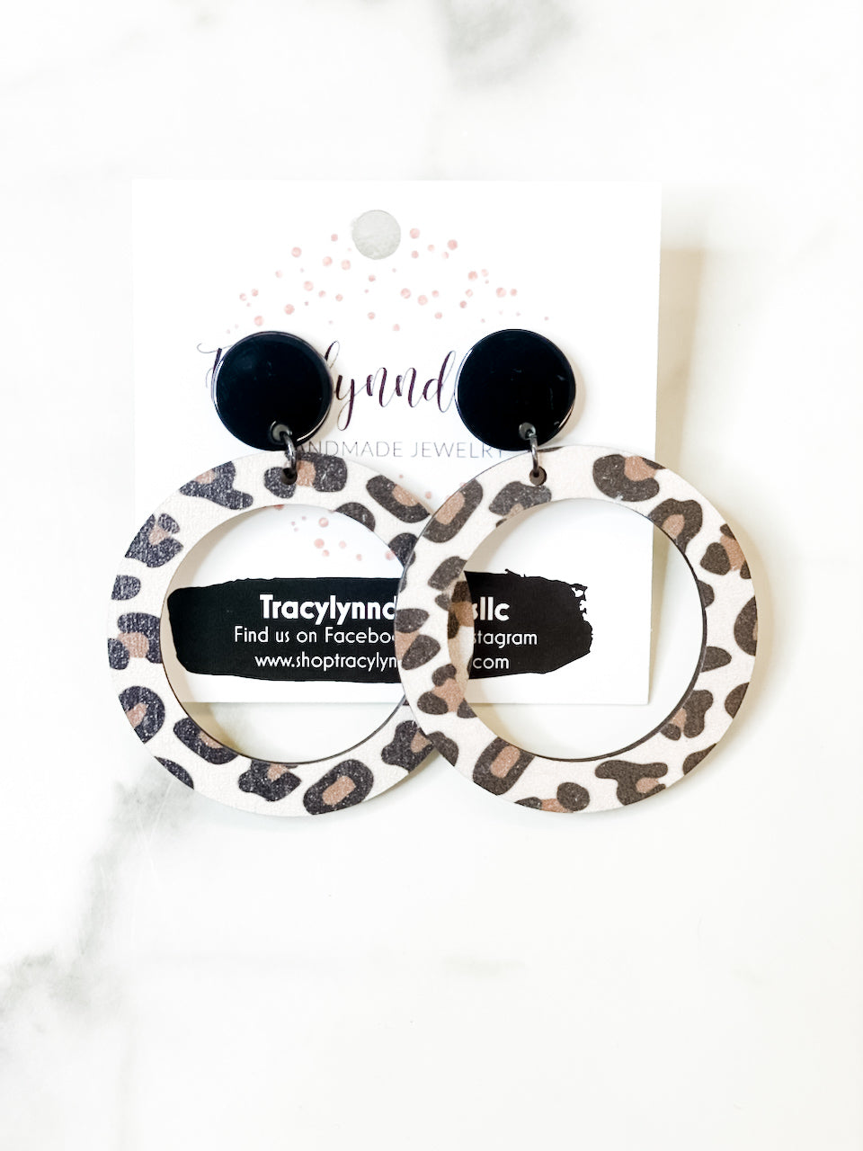 Printed wood thick hoop Earrings