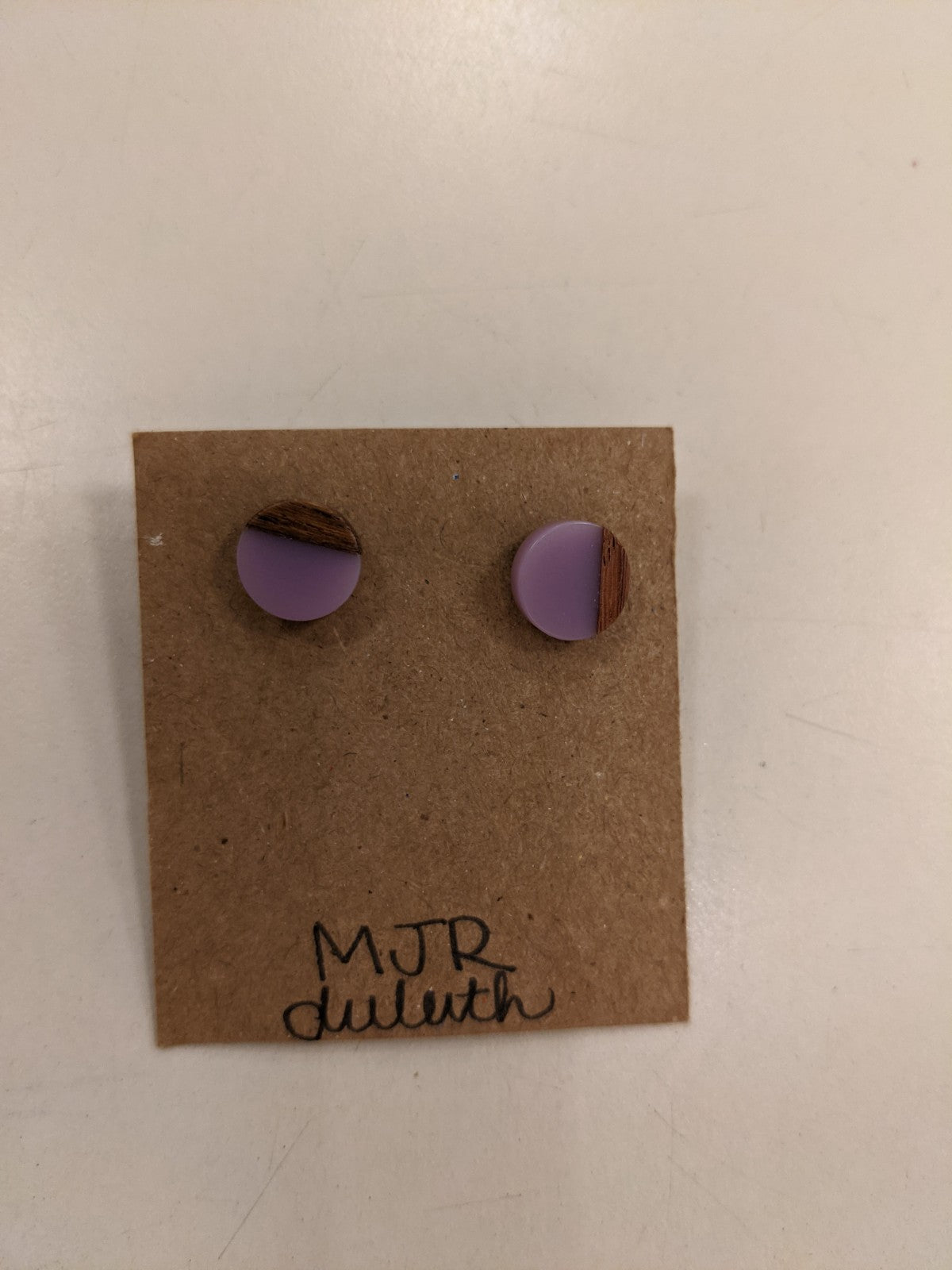 MJR Wood and Resin Stud Earrings DULUTH