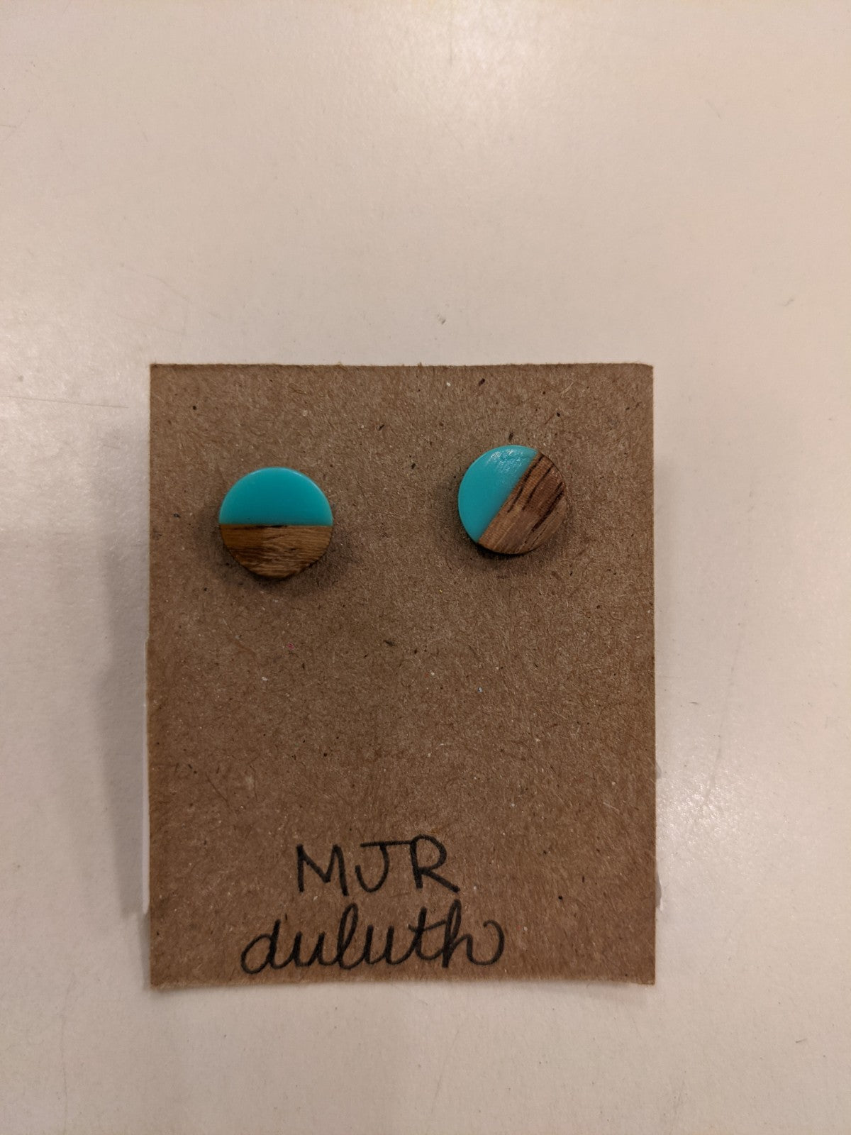 MJR Wood and Resin Stud Earrings DULUTH