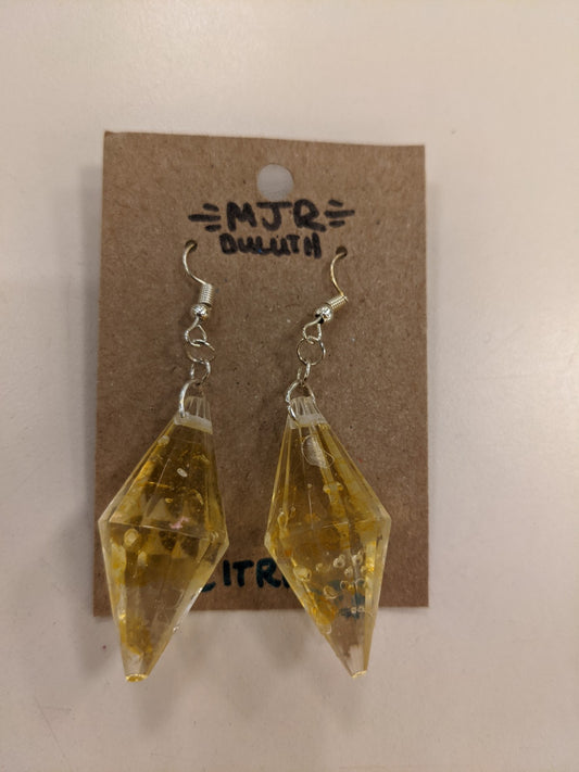 MJR Resin Crystal Shape w/ Citrine Earrings DULUTH