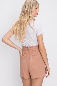 Nut Rayon Linen Shorts