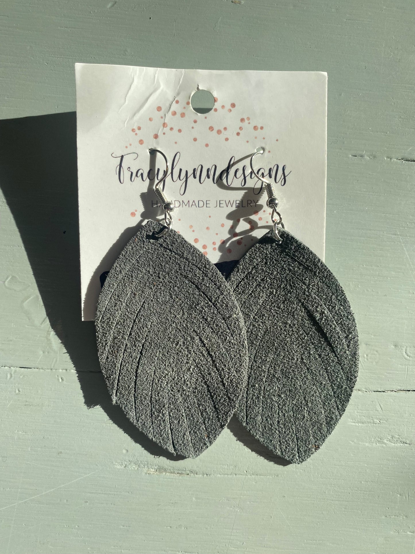 Grey Feather Earrings