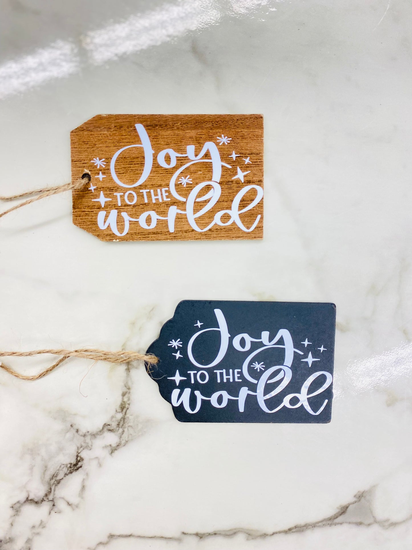 Homemade Joy To The World Tag Ornament