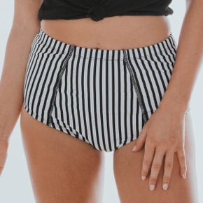 DULUTH Women's Black & White Stripe Midi Bottom