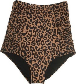 Leopard High Waisted Swim Bottoms