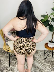 Leopard High Waisted Swim Bottoms