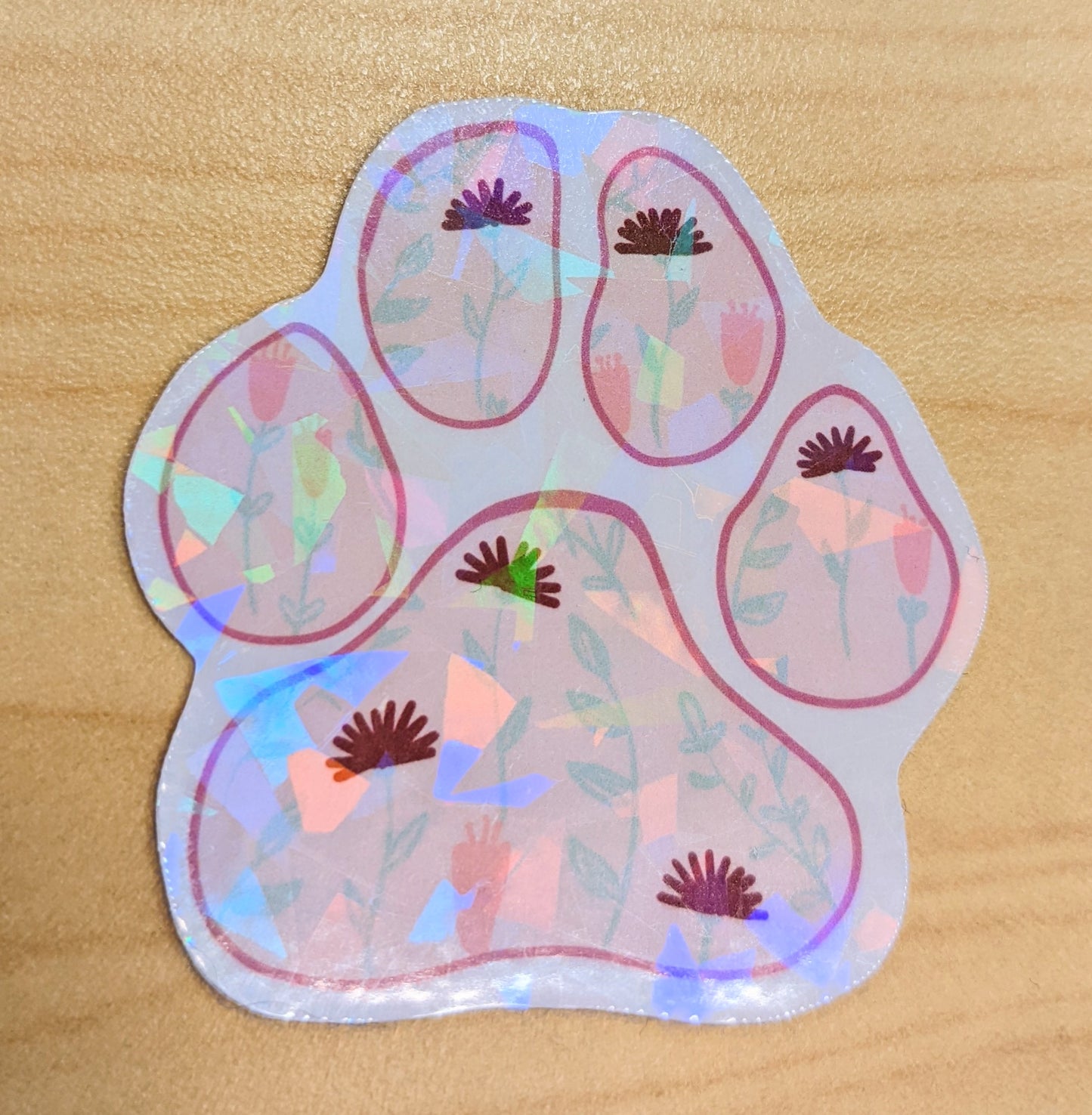 Floral Paw-print Sticker